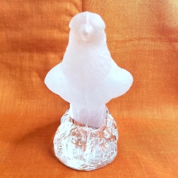 Lindshammar Sweden Frosted Crystal Bird Sculpture Figurine - Picture 4 of 9